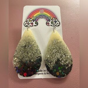 Glitter Teardrop Earrings
